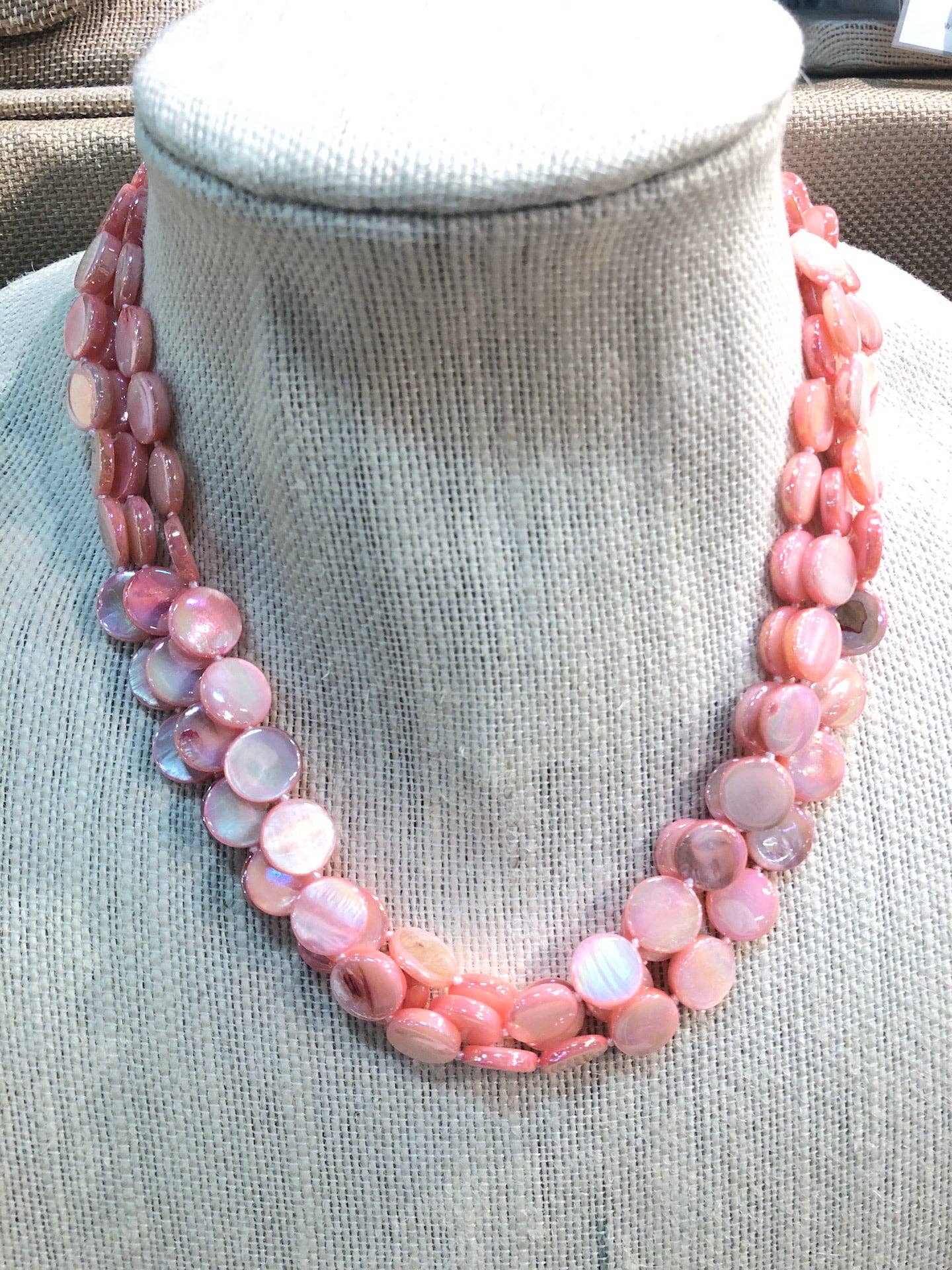Studio G – wholesale Beaded/pearl necklace – #8023-3 Strand Mother Of Pearl7