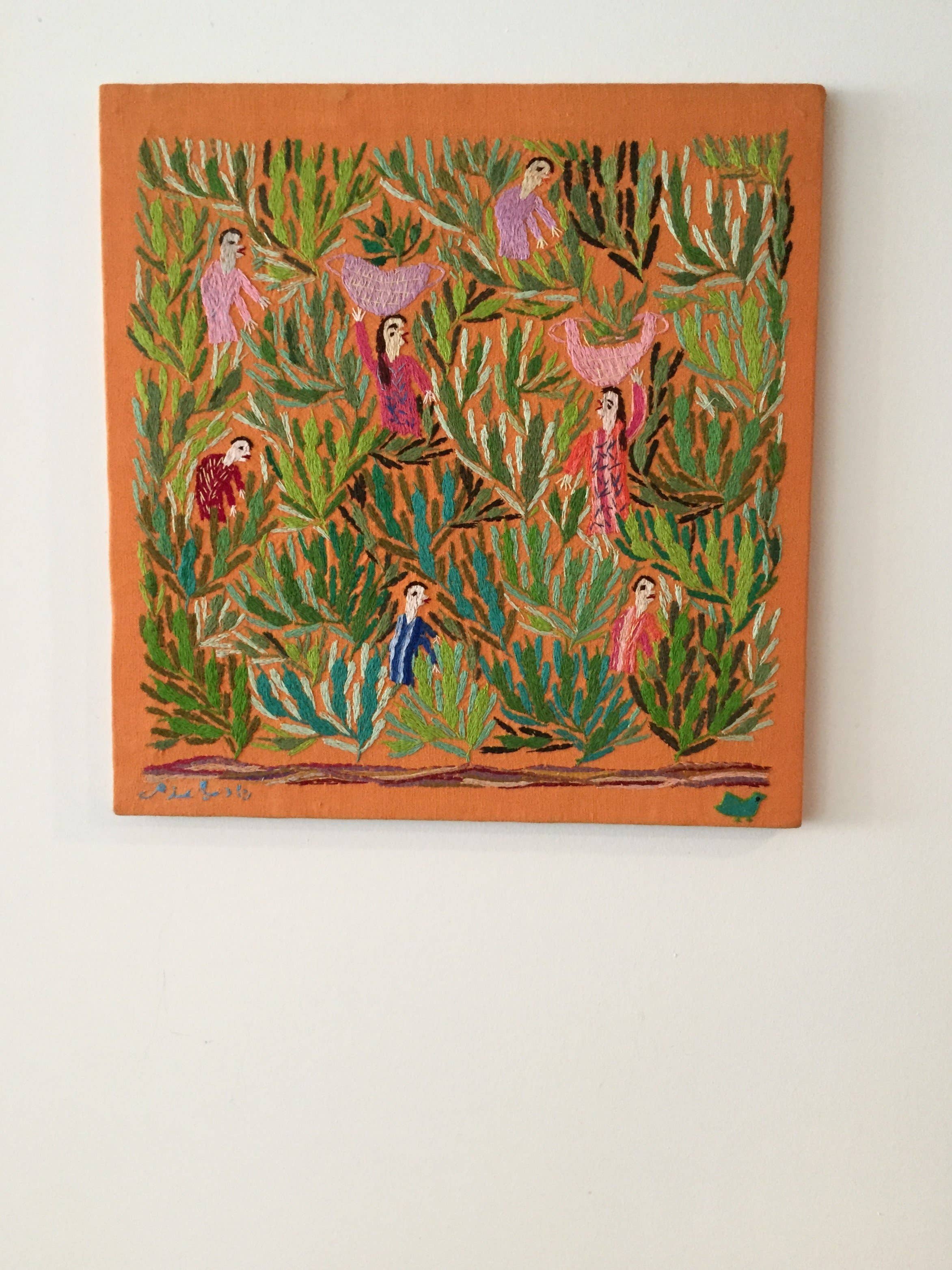 Dandarah (Ships from USA) - Wholesale Tapestry/Textile - Hand Embroidered Tapestry - Beans Picking1