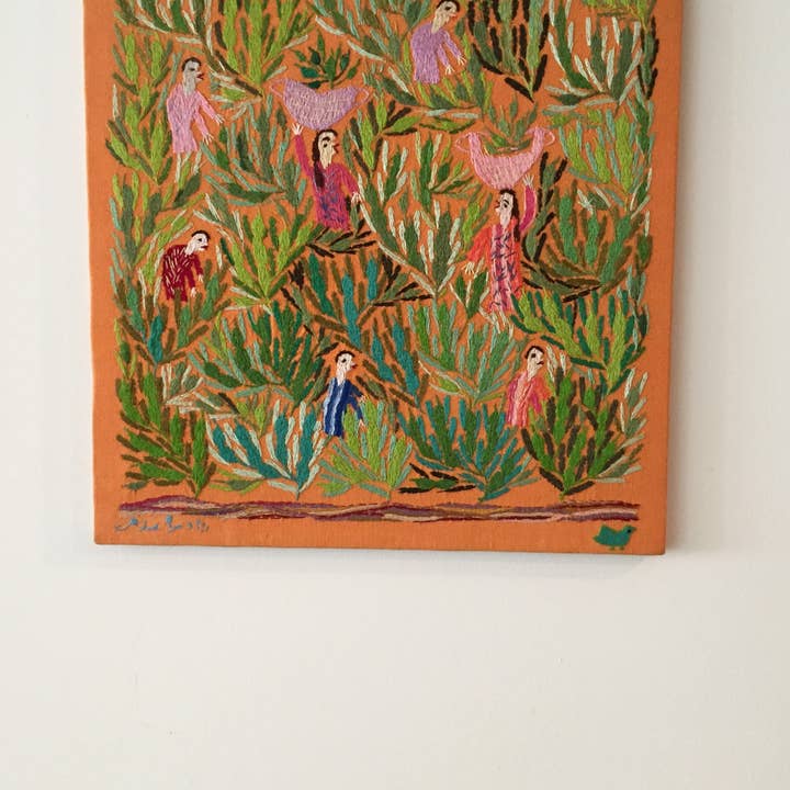 Dandarah (Ships from USA) - Wholesale Tapestry/Textile - Hand Embroidered Tapestry - Beans Picking1