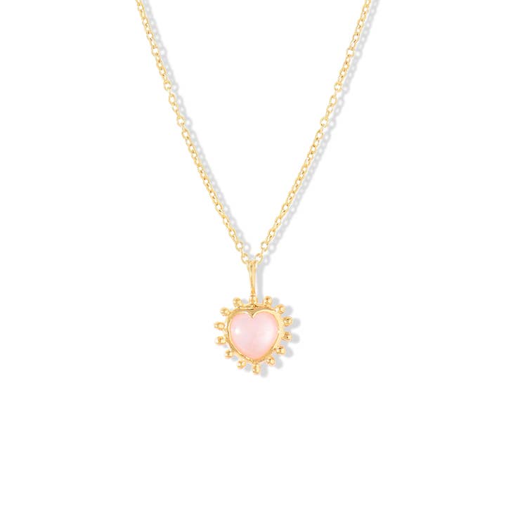 Collar Aura y Corazón de Perlas de Vermeil y Cuarzo Rosa para venta al por mayor de Agnès de Verneuil