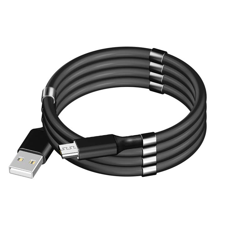 Digital Cameras S.L. - Wholesale Charging Cable - MAGNETIC CABLE ROLLABLE PK01 MICRO USB 0.9M BLACK1