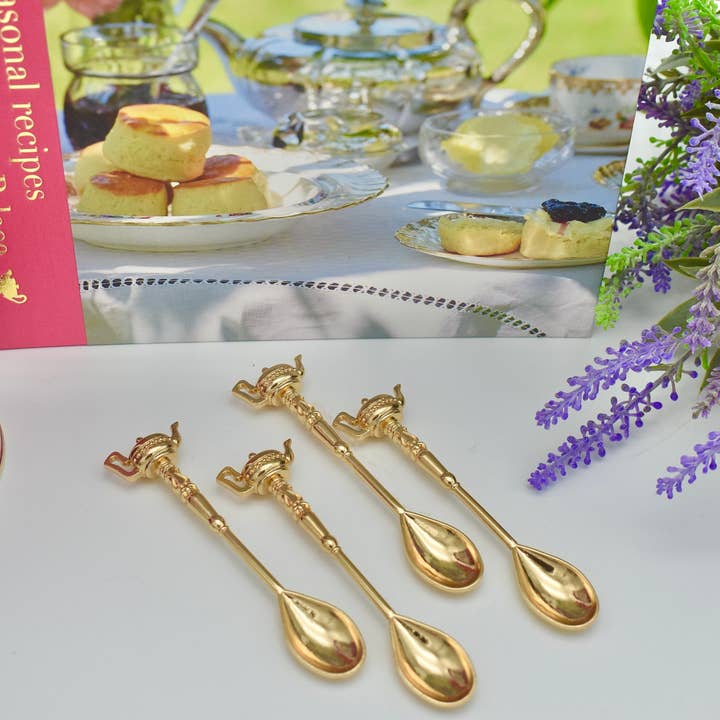 All Little Cute Things - Wholesale Table Spoon (Cutlery) - Gold Plated spoon with Teapot Handles Gift Box Tea Coffee2