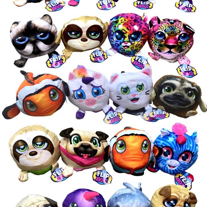 Reversible 5" Plush Flip-Arooz Stuffed Animal Assortment for wholesale by Novelty Closeout