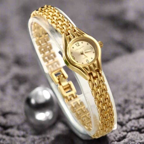 Women Watches Round Dial Hot Sale Gold Plate Watch for wholesale by WoodWristCo