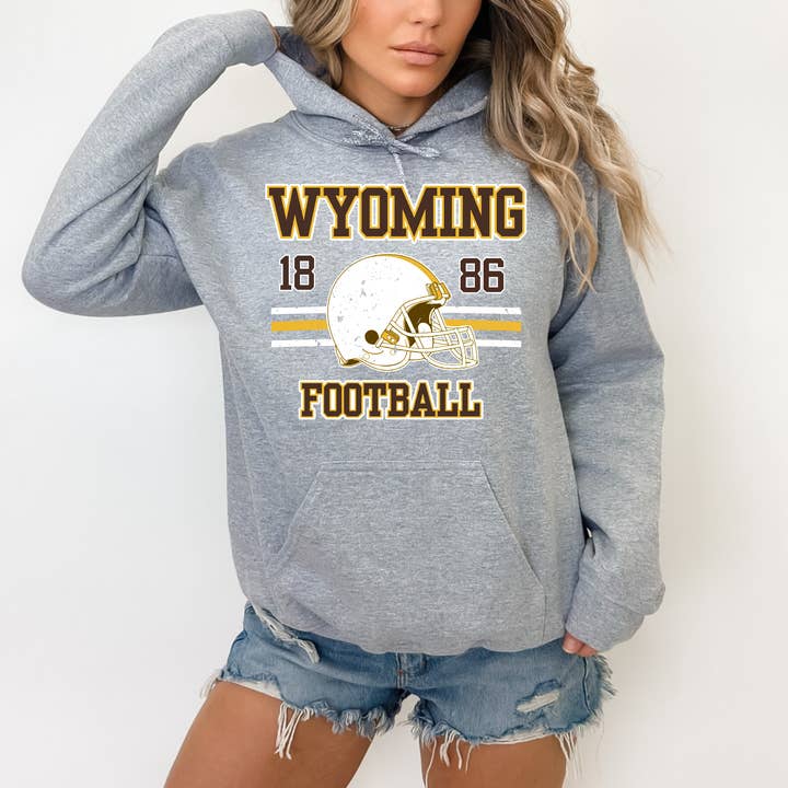 Western Skies Designs - Wholesale Hoodie - Unisex - Wyoming Cowboys Football Hoodie - Wyoming fan giftÂ