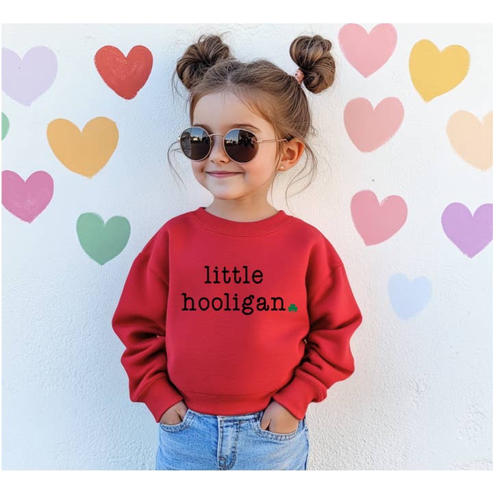 Bump & Beyond Designs - Wholesale Shirt - Kids - Girls and Boys St. Patrick's Day Sweatshirt, Little Hooligan3