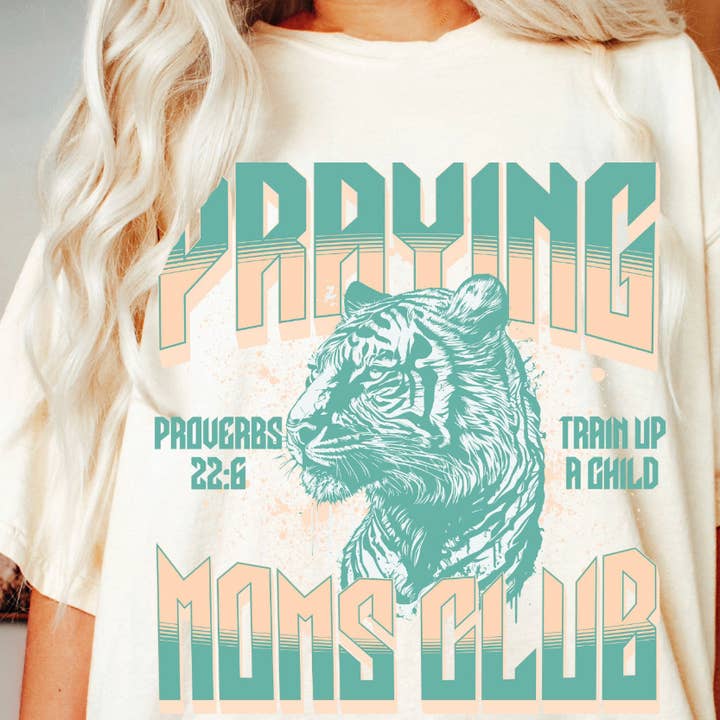 Praying Mom Club Tee for wholesale by Psalms & Grace Design Co.