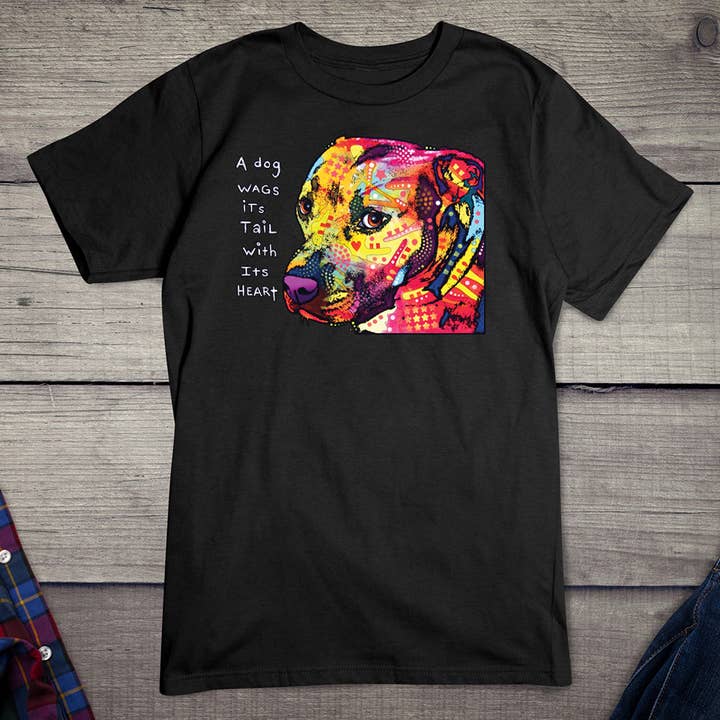 Artopia - Wholesale Screen Printed T-Shirt - Unisex - Neon Gratitude Pitbull T-shirt