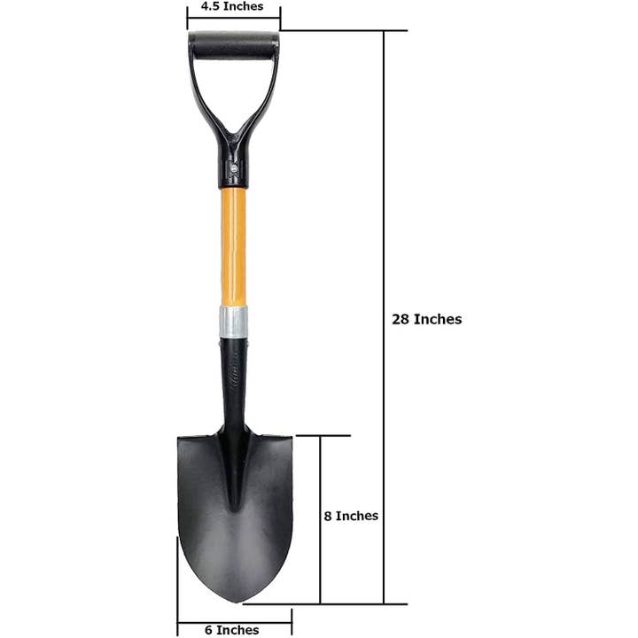 Ashman Online - Wholesale Garden Tool - Ashman Round Shovel (Medium) – (2 Pack) – 27 Inches in Length, Durable Handle, Round Shovel with Comfortable Grip with a Sturdy Blade, Multipurpose Premium Round Point Blade Shovel.6