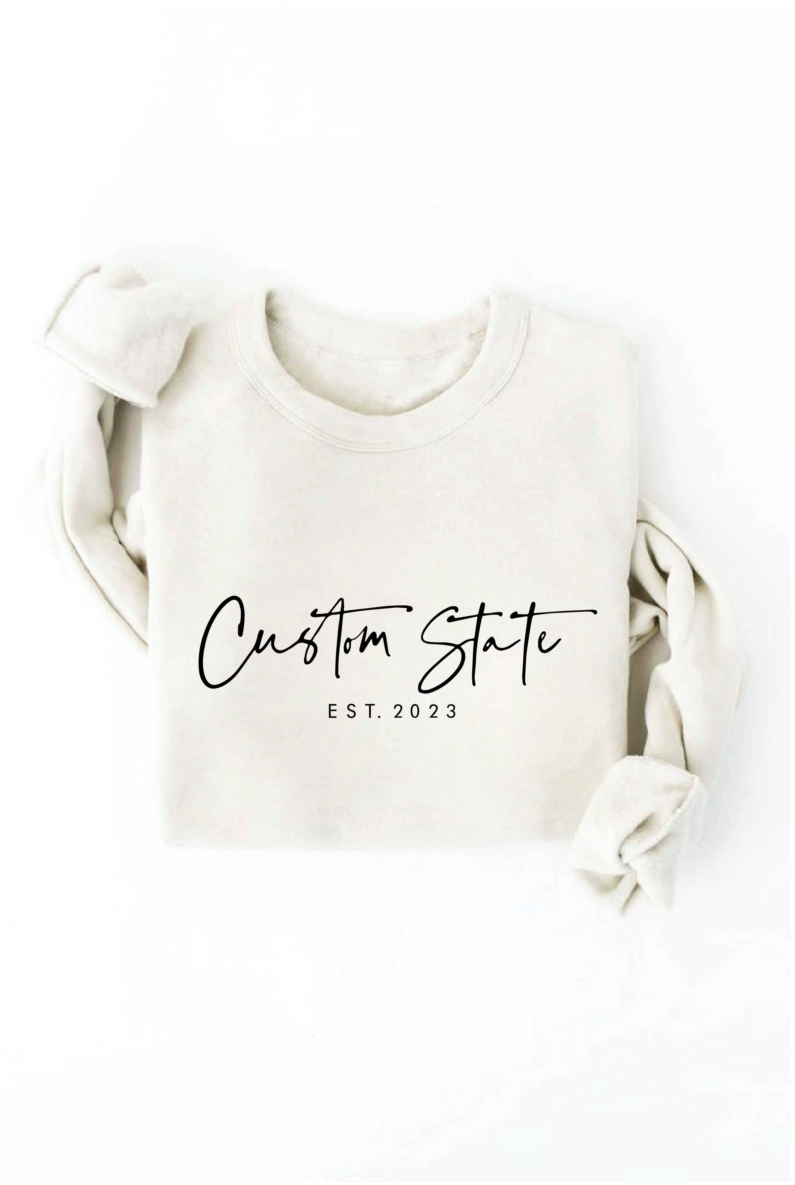 OAT COLLECTIVE - Wholesale Graphic Sweatshirt - Women's - CUSTOM STATE with EST. Graphic Sweatshirt2