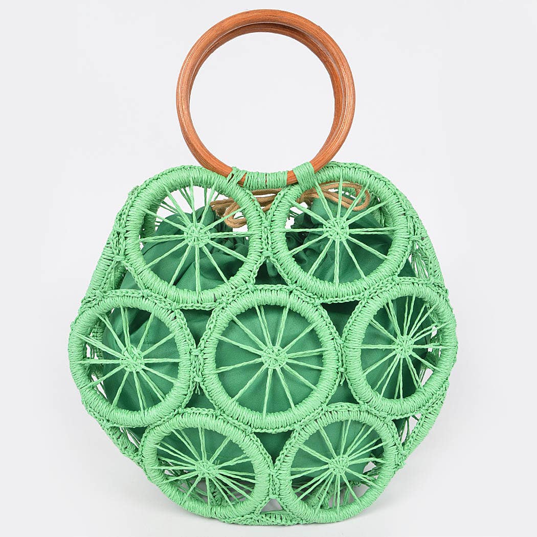 3AM BY H&D ACCESSORIES – wholesale Tote bag – Women's – Faux Straw Round Tote Bag9