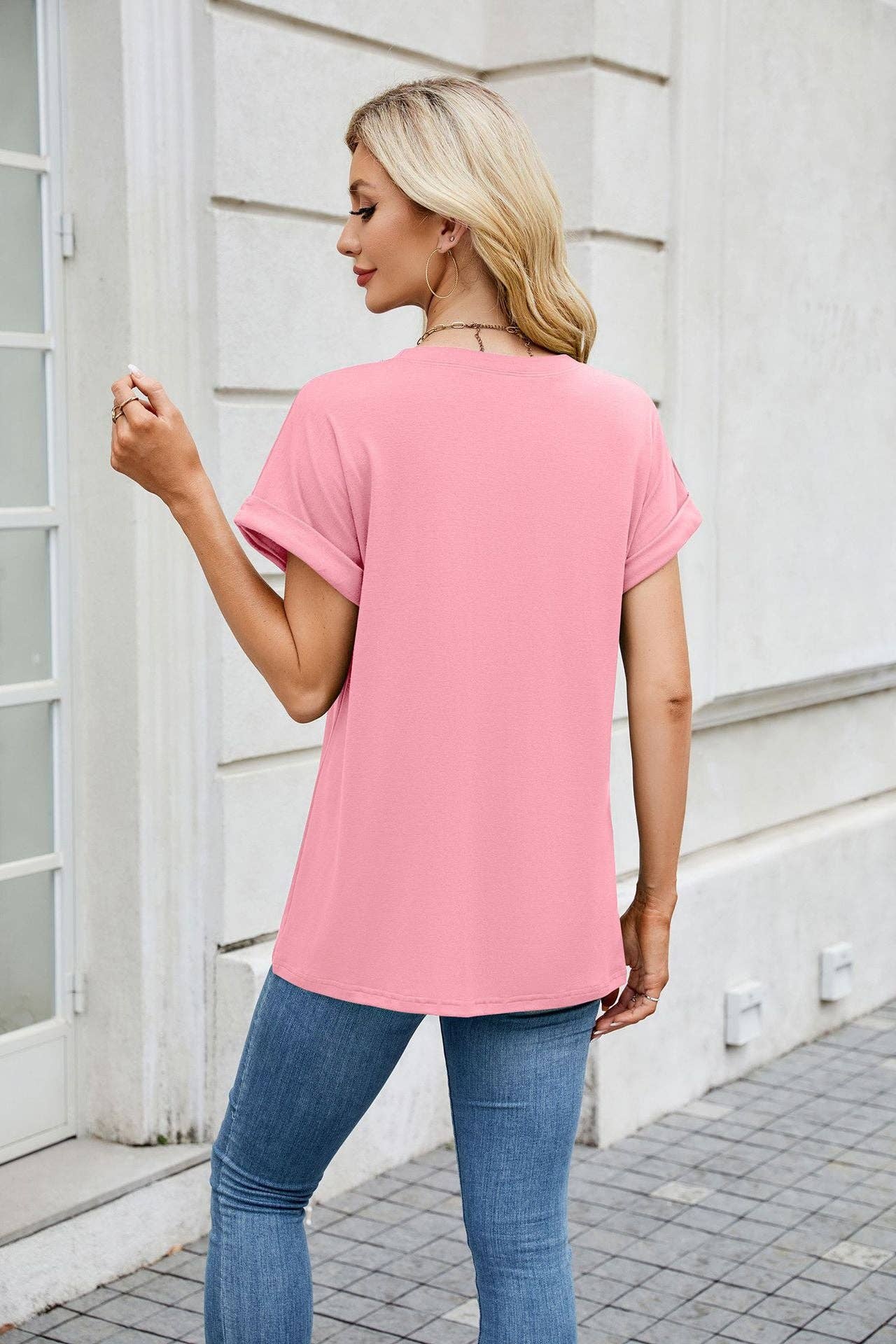 Lovesoft - Wholesale T-Shirt - Women's - Round Neck Loose Short Sleeve T-Shirt Top8