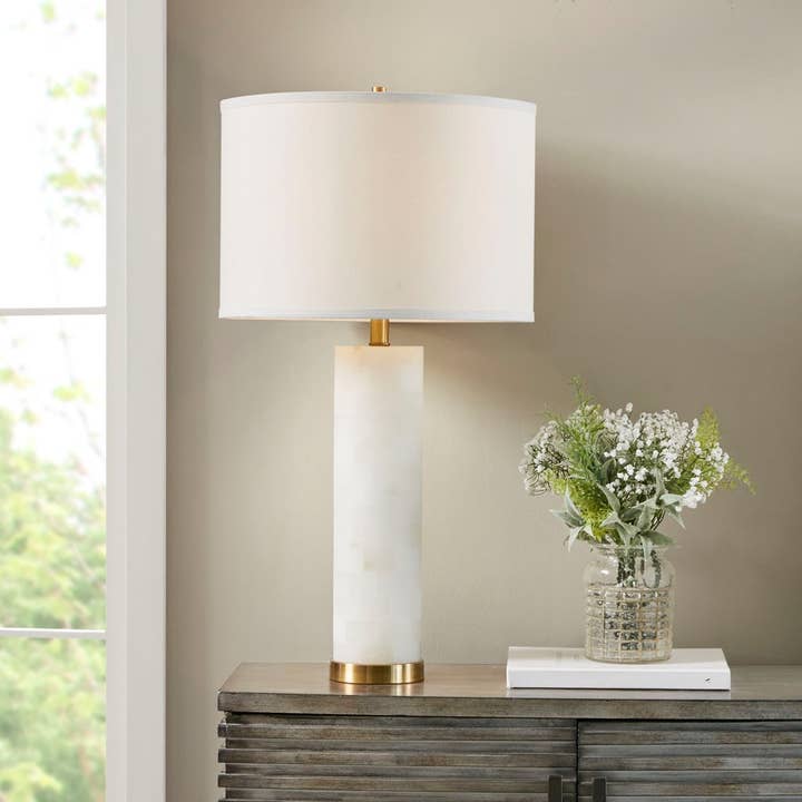 Olliix - Wholesale Accent/Desk Lamp - White Alabaster Gold Table Lamp1