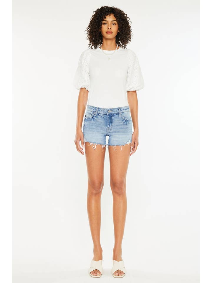 MEDIUM MID RISE BOY FRIEND FIT DENIM SHORTS-KC2600M for wholesale on Faire