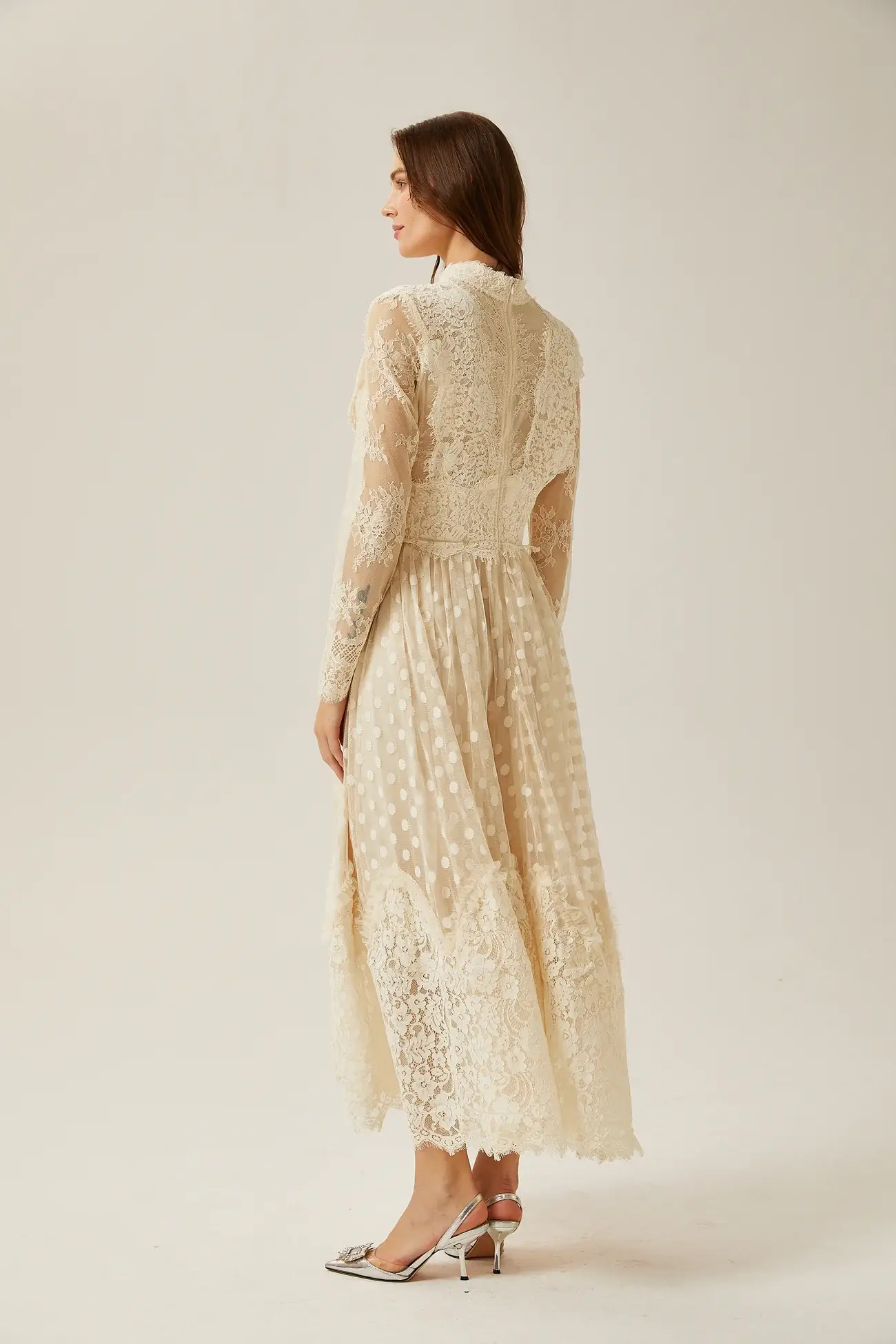 CHOKLATE PARIS - Vendita all'ingrosso Abito da sera - Donna - Abito lungo in pizzo plumetis - 810688