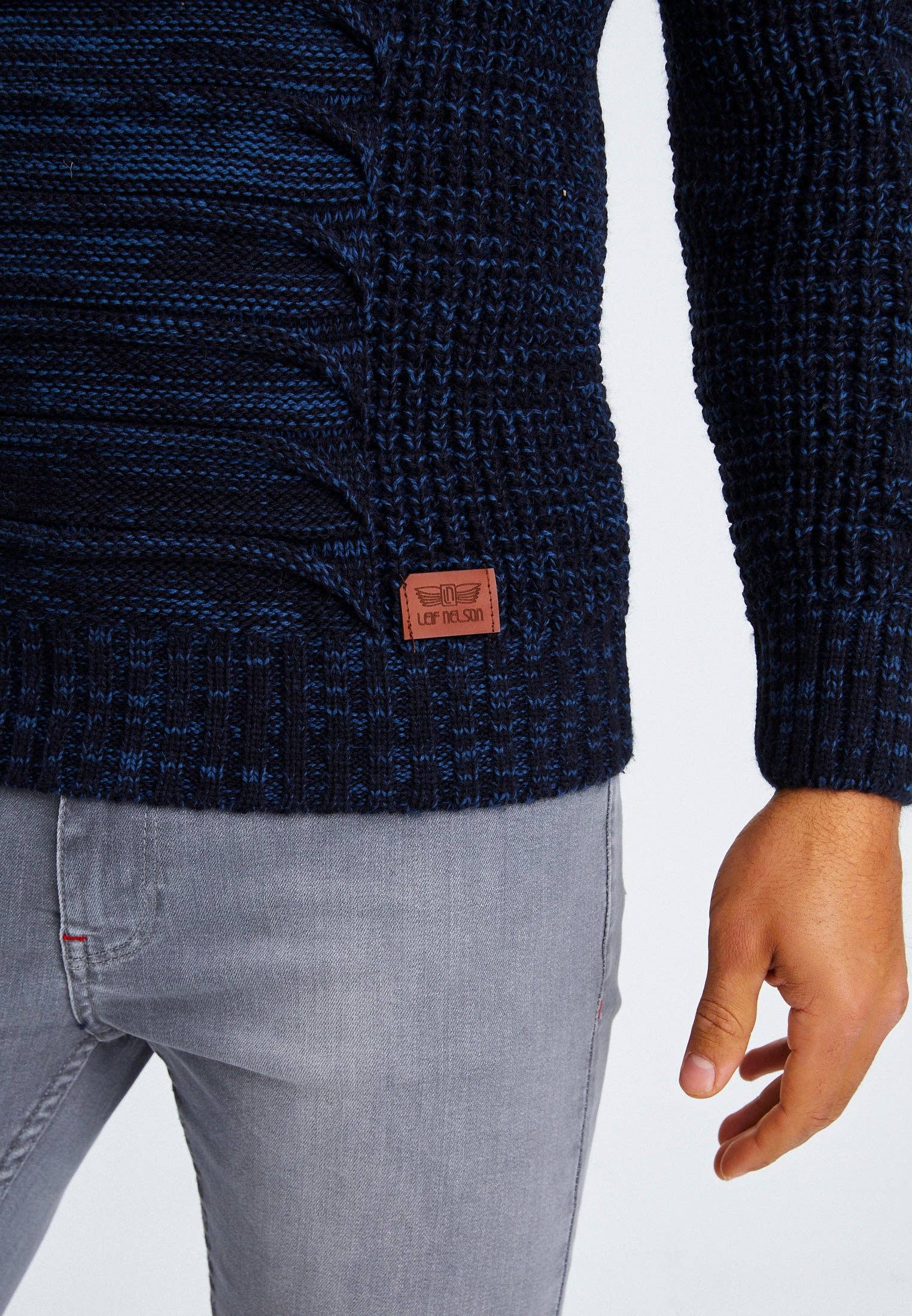 Leif Nelson GmbH - Wholesale Knit Sweater - Men's - Men's Knit Sweater Chunky Knit Shawl Collar LN-557517