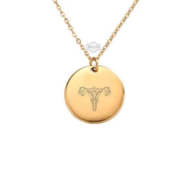 Gold or Silver Uterus Necklace - Reproductive Health Charm for wholesale by North Star Rustics Too