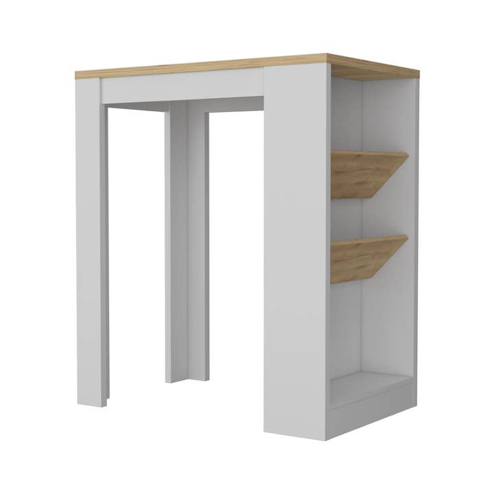 HomeRoots - Wholesale Kitchen Storage/Organizer - White And Natural 36" Kitchen Island With Storage