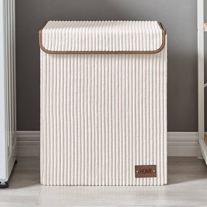 Collapsible Folding Corduroy Laundry Hamper Storage for wholesale by Danya B