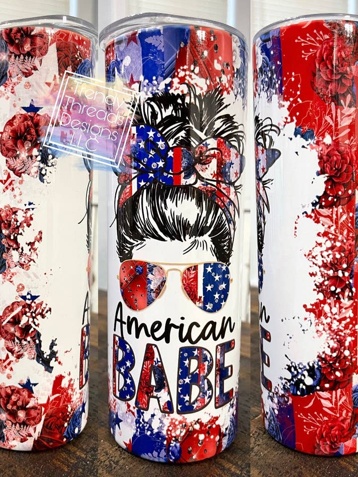 American Babe Tumbler for wholesale by Trendy Threads Designs LLC