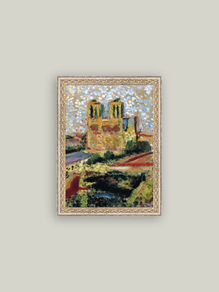 Notre Dame Framed Antique Art for wholesale by Petal Lane Home