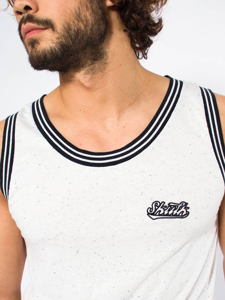 Witte basic tanktop voor heren voor wholesale door StockNow Unipessoal