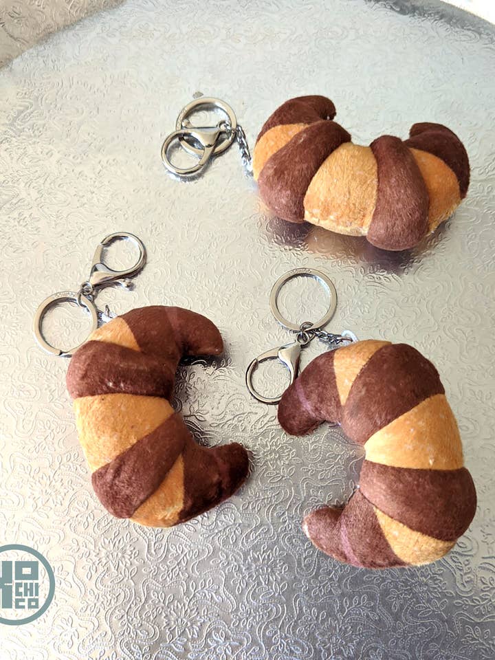 „Cuernitos” (croissant/hoorn) pluche Pan Dulce sleutelhanger voor wholesale door Xochico