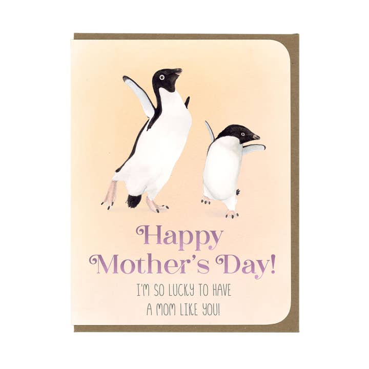 Mother's Day - Penguin Dance - Greeting Card for wholesale by Amy Rose Moore Illustration