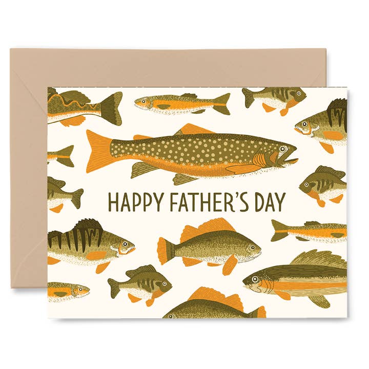 Tarjeta de felicitación del Día del Padre de peces para venta al por mayor de Gingiber