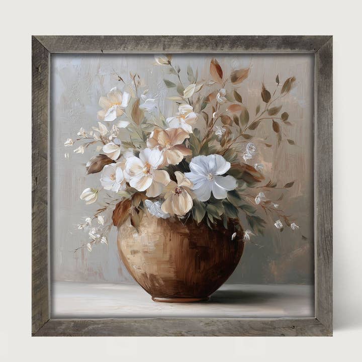 Vase en cuivre avec fleurs épanouies pour la vente par ginger blue