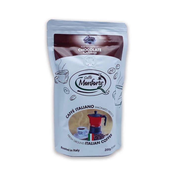 Caffè Monforte – Großhandel Gemahlener Kaffee – Caffe Monforte gemahlenes Kaffeepulver mit Schokoladengeschmack