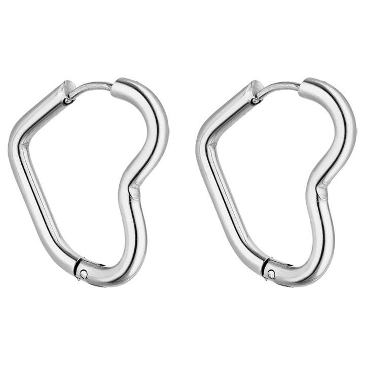 Schmuckgroßhandel - Wholesale Hoop Earrings - Fancy Heart earrings | 18K gold plated