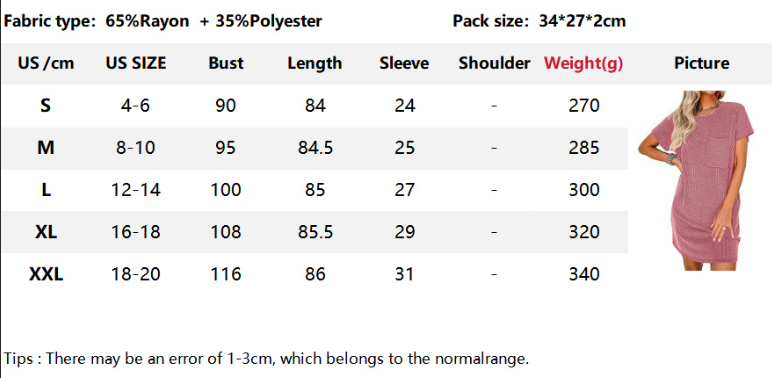 Lovesoft – Großhandel Kleid – Damen – Sommerliches lässiges T-Shirt-Kleid mit kurzen Ärmeln (mit Taschen)10