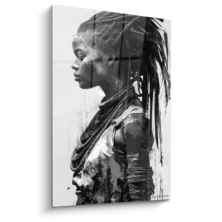 African Woman Profile Painting - Ancestral Heritage - African Face Edition for wholesale by Walensky