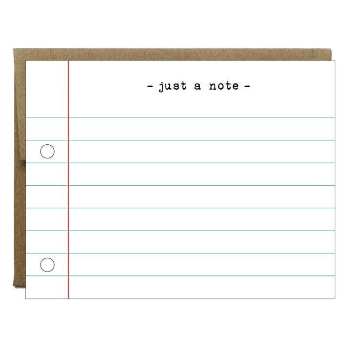 College Ruled Letterpress Note Card - 5 pack for wholesale by Idea Chic