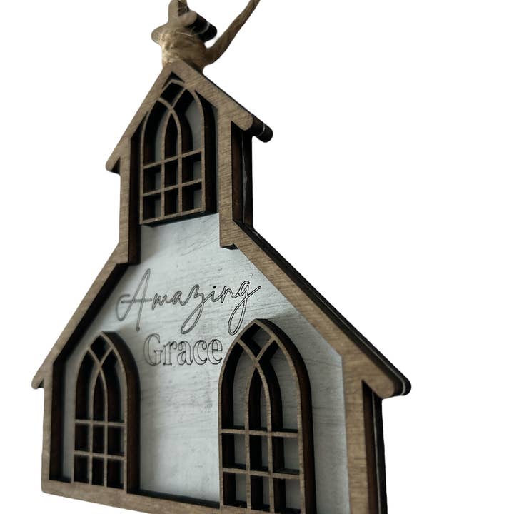 Inkwood Crafters - Wholesale Ornament - Amazing Grace Layered Wood Christmas Ornament2