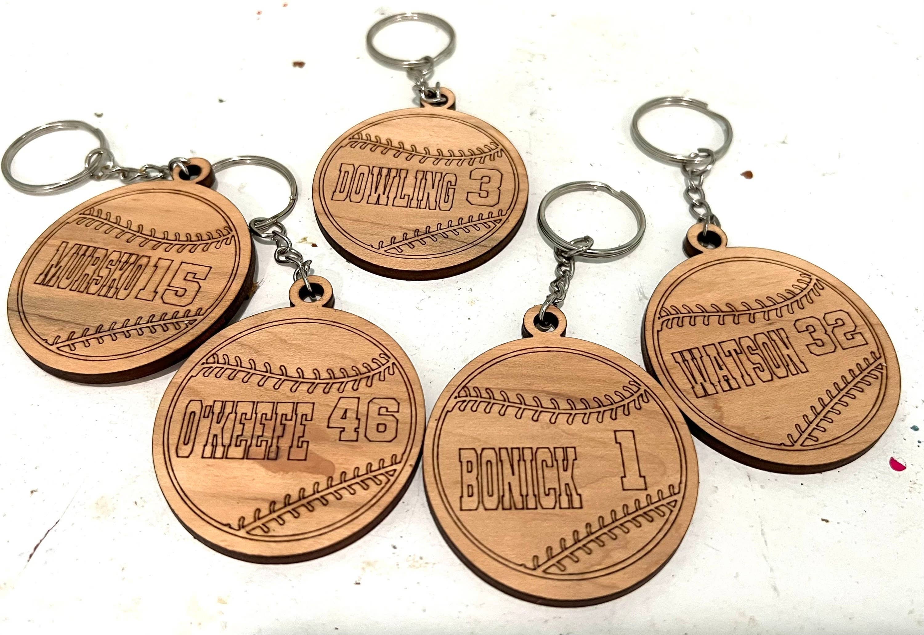 Tara’s Craft Room - Wholesale Keychain - Unisex - Personalized Baseball Keychain with Name & No., For Girls3