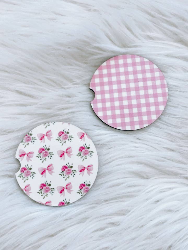 Smukke i Pink Bil Coasters for engroshandel hos The Sassy Owl