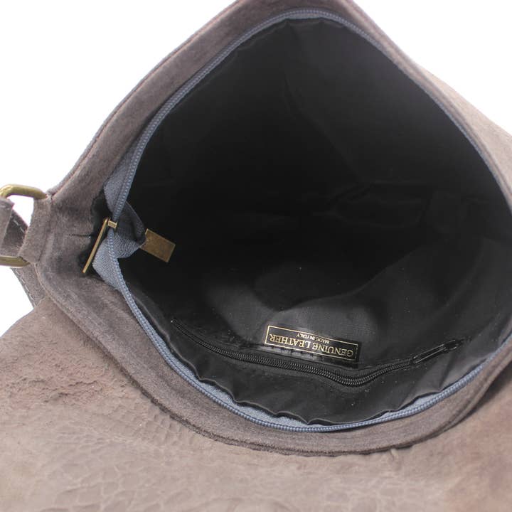 Ellas Trading - Venta al por mayor Bandolera - Mujer - Bolso cruzado de cuero de gamuza italiana suave con estampado de cocodrilo17