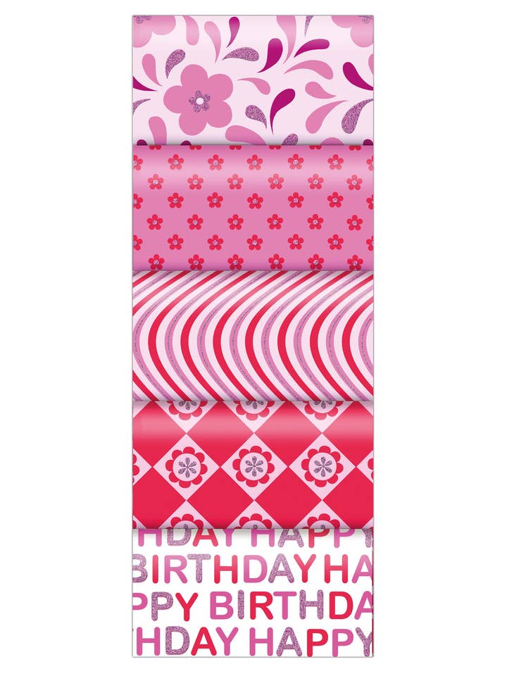 Eco friendly Biodegradable Glitter FSC© Wrapping Paper Chic Rouge for wholesale by The Unique Paper Company