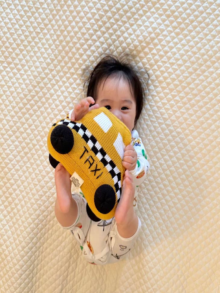 Organic Baby NYC Taxi Rattle Toy - Yellow & Green