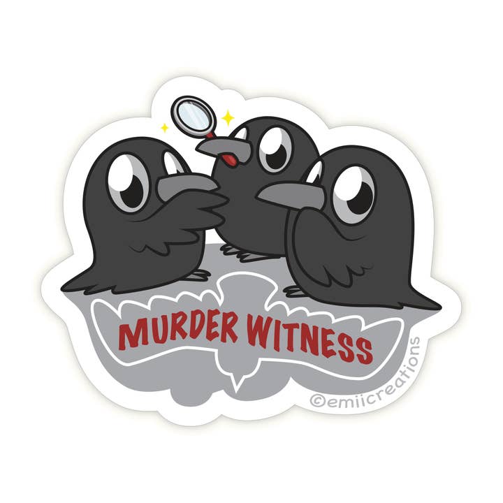 Murder Crows Bird Vinyl Sticker for wholesale by Emii Creations
