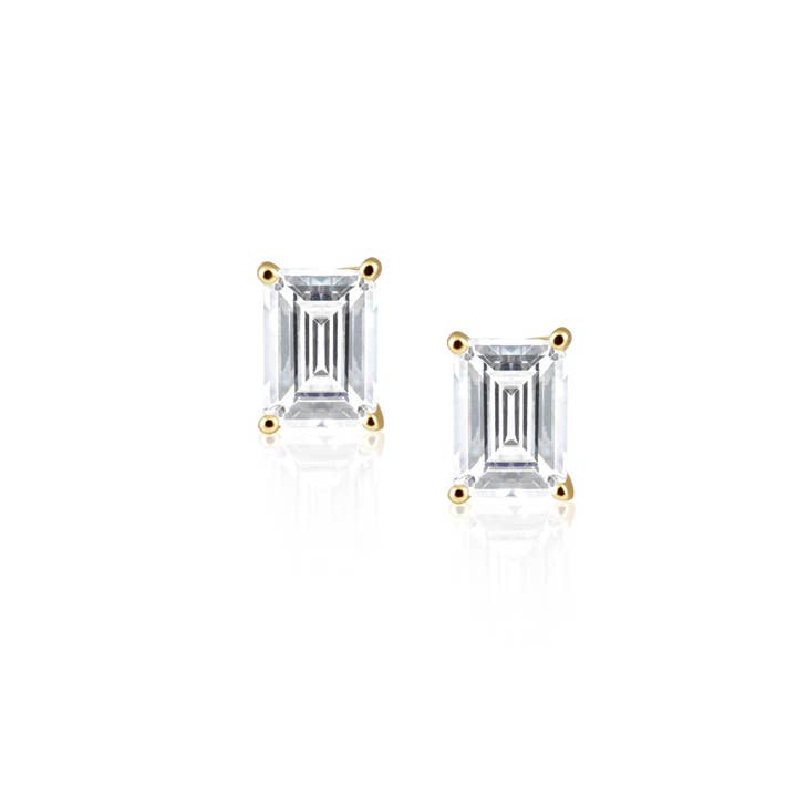Katie Emerald Cut Studs for wholesale by Sahira Jewelry Design