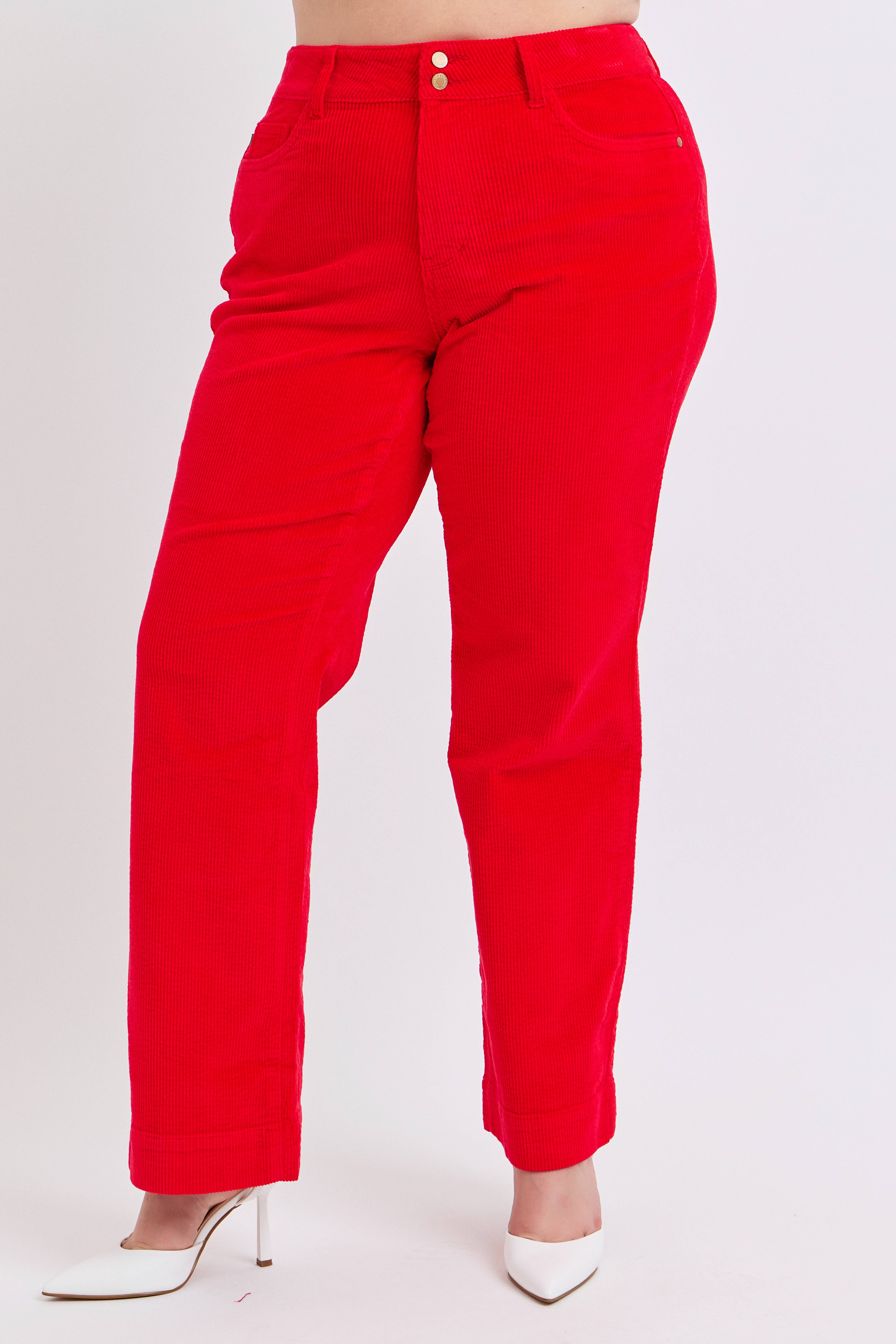 Rubis Pantalon en velours côtelé taille haute large - PLUS en vente sur Faire3