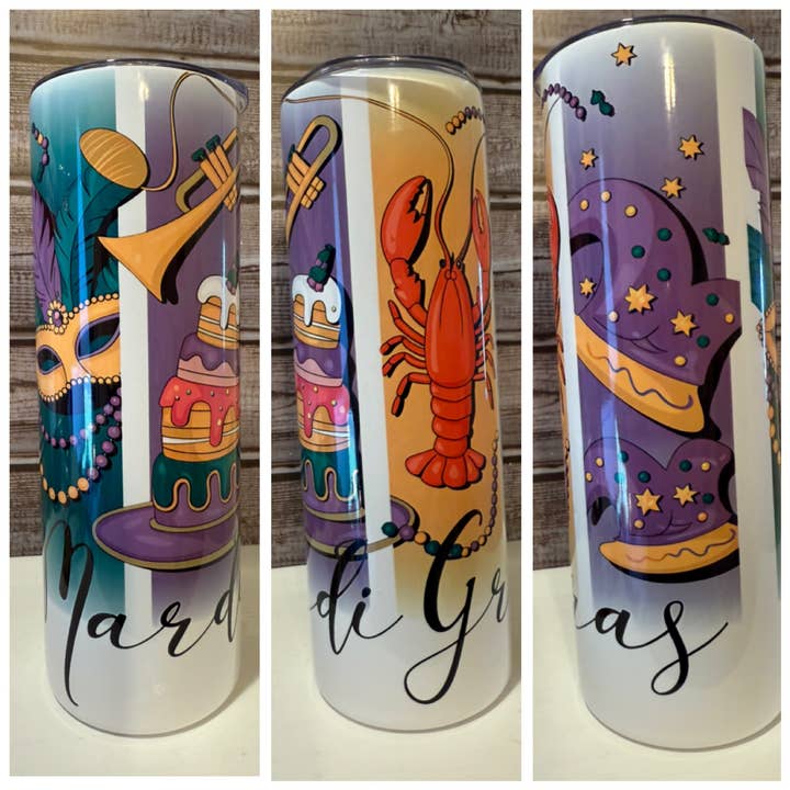 Crawfish Tumbler / Mardi Gras Tumble / Mardi Gras for wholesale by LakeDazes
