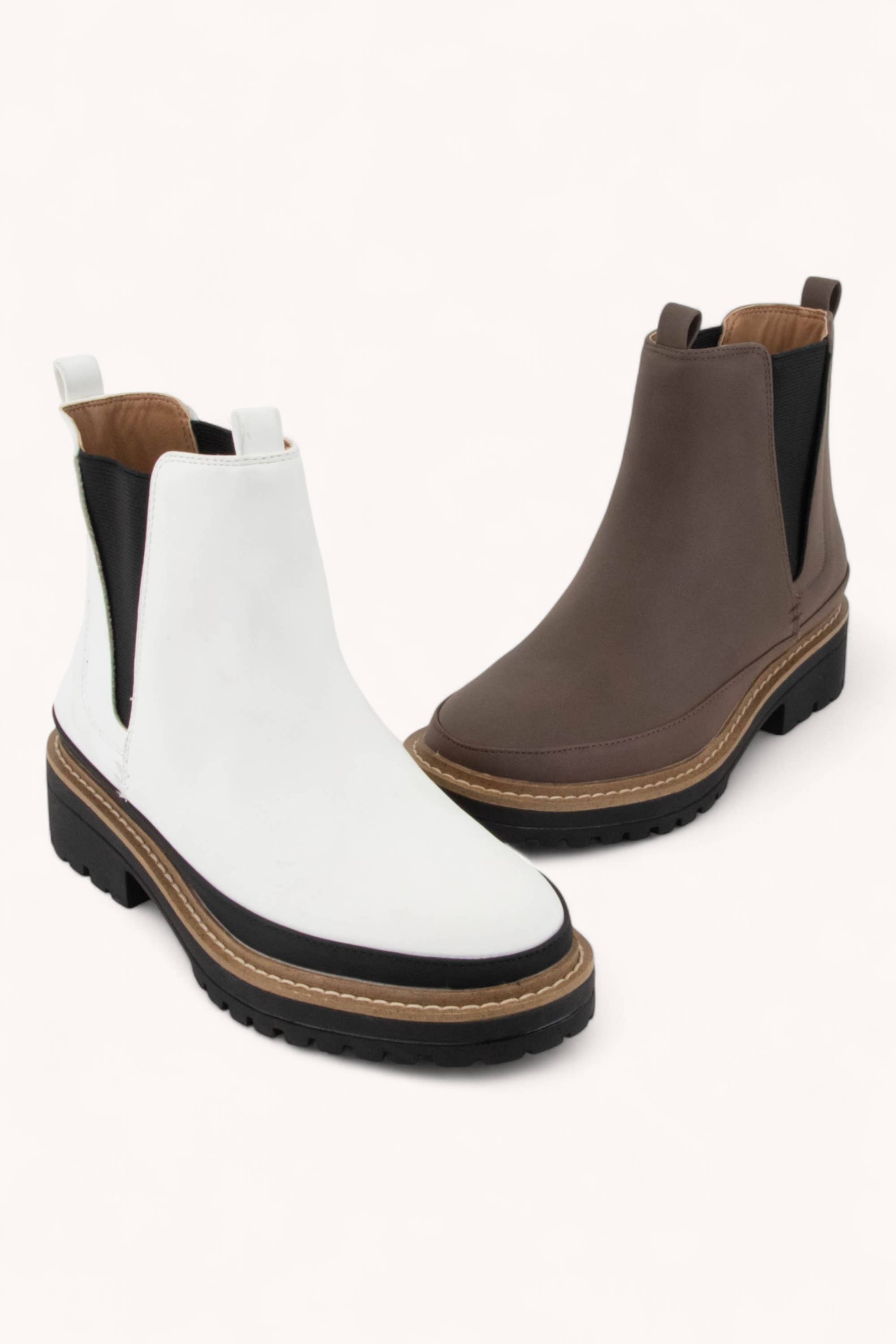 CCOCCI - Wholesale Chelsea Boots - Women's - WEEKLY DEAL CONTRAST WELT SLIP-ON CHELSEA BOOTS4