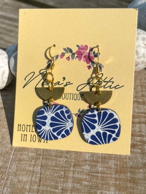 Clay Royal Blue square drop for wholesale by Nina’s Attic