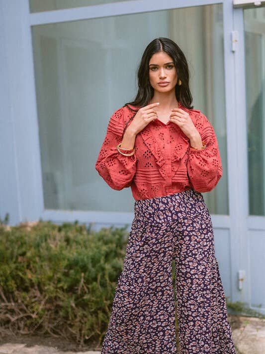 Piti Cuiti - Wholesale Blouse - Women's - SAVANNA PURPLE SHIRT0