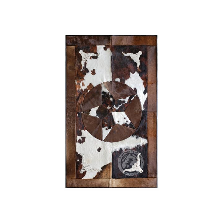 Rectangular Rodeo Rug - Star & Longhorn for wholesale by Sunshine Cowhides