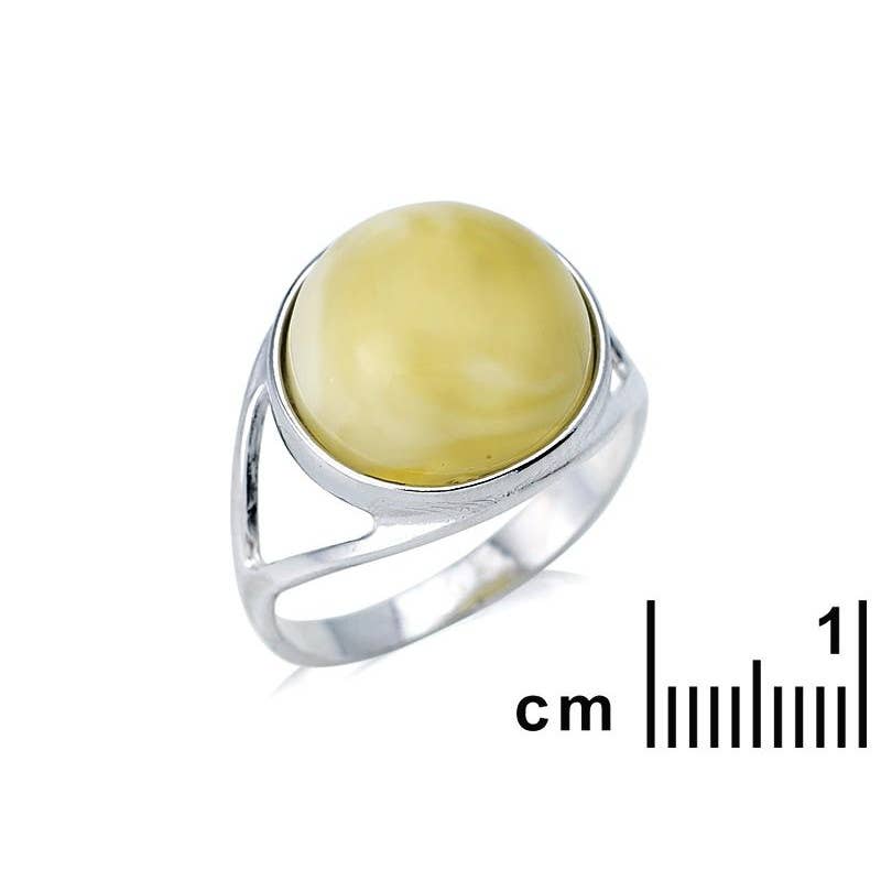 OPALOOK France - Wholesale Cocktail/Statement Ring - Natural Baltic honey amber ring, 925 silver1